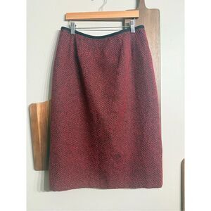 Kasper & company knit red and black aline skirt size 8